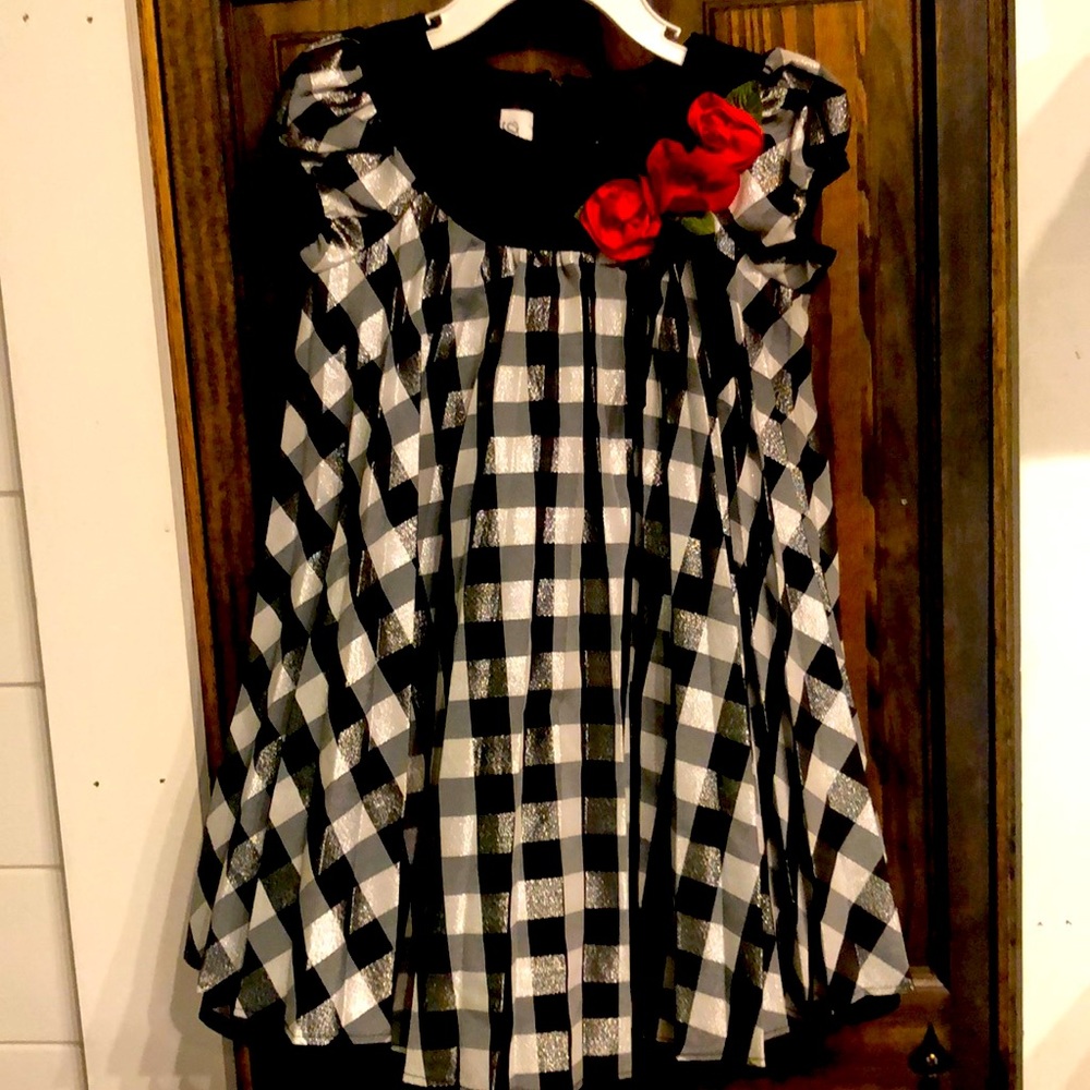 Rare but Classic pleated black and white gingham